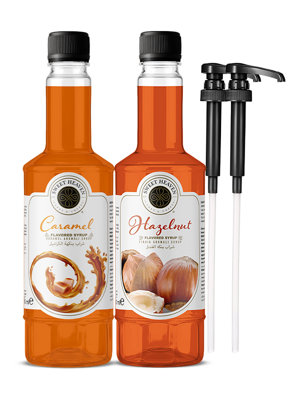 Fındık ve Karamel Kahve Şurubu 700ML 2 Adet - Pompa Hediye